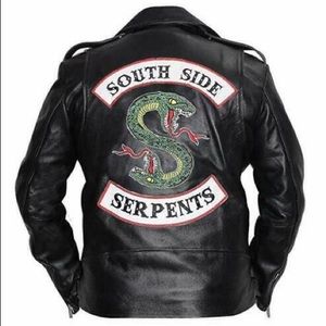 Riverdale Southside Serpents Gang Mens Black Real Biker Leather Jacket